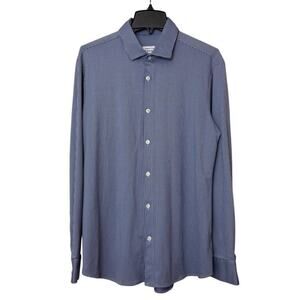 Mizzen Main Shirt Mens XL Trim Fit Button Up Blue Gingham Performance